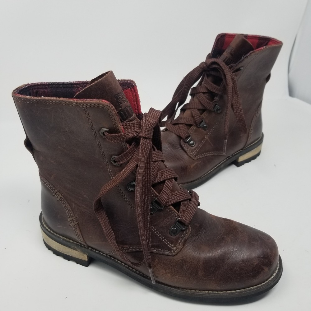 Kodiak Women's Canora Plaid Waterproof Leather Ankle Boots Black Size 7US